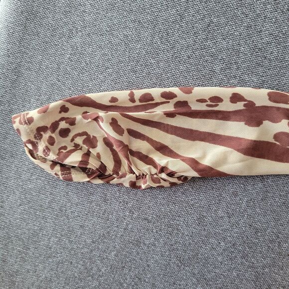 AFRM X Nordstom M Brown Mixed Animal Print Babydoll Dress 829 - Picture 5 of 10